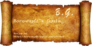 Borovnyák Gyula névjegykártya